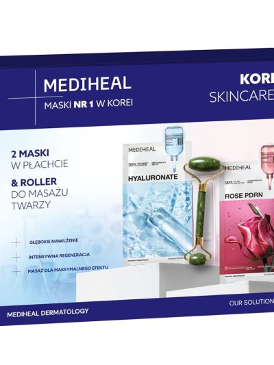 Mediheal Korean Skincare Set zestaw maski w płachcie 2x24ml + roller do masażu twarzy