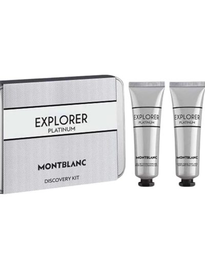Mont Blanc Explorer Platinum zestaw miniatura wody perfumowanej spray 7.5ml + żel oczyszczający 30ml + krem do twarzy 30ml