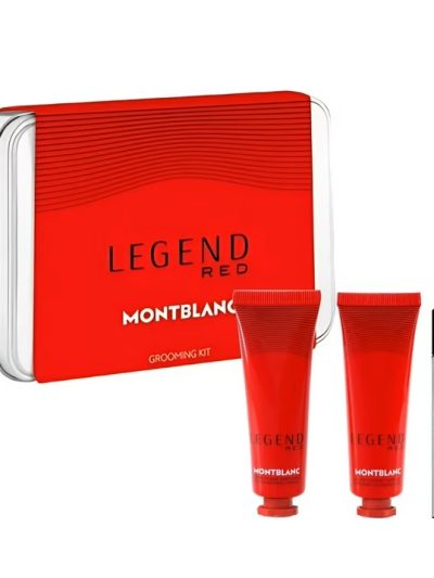 Mont Blanc Legend Red zestaw miniatura wody perfumowanej spray 7.5ml + krem do twarzy 30ml + żel oczyszczający 30ml