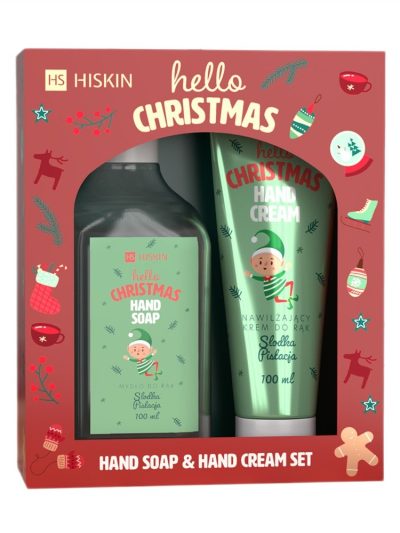 HiSkin Hello Christmas Słodka Pistacja zestaw krem do rąk 60ml + mydło do rąk Słodka Pistacja 200ml