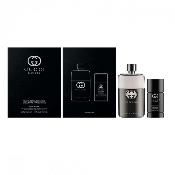 Gucci Guilty Pour Homme zestaw woda toaletowa 90ml + dezodorant sztyft 75ml