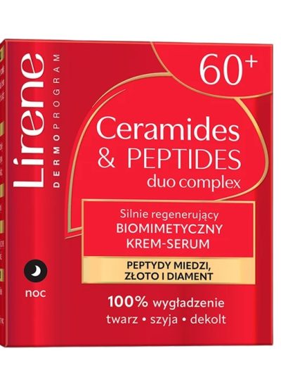 Lirene Ceramides & Peptides silnie regenerujący biomimetyczny krem-serum na noc 60+ 50ml