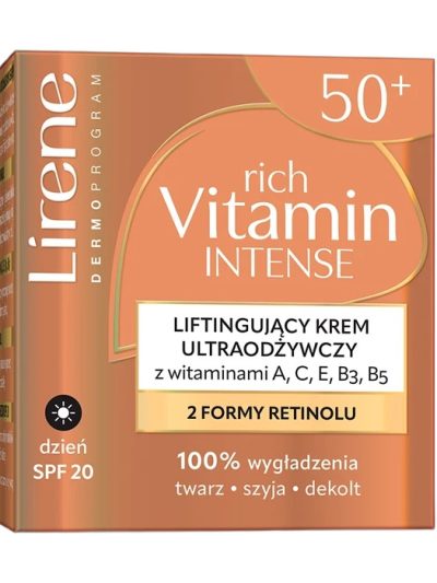 Lirene Rich Vitamin Intense liftingujący krem odżywczy na dzień SPF20 50ml