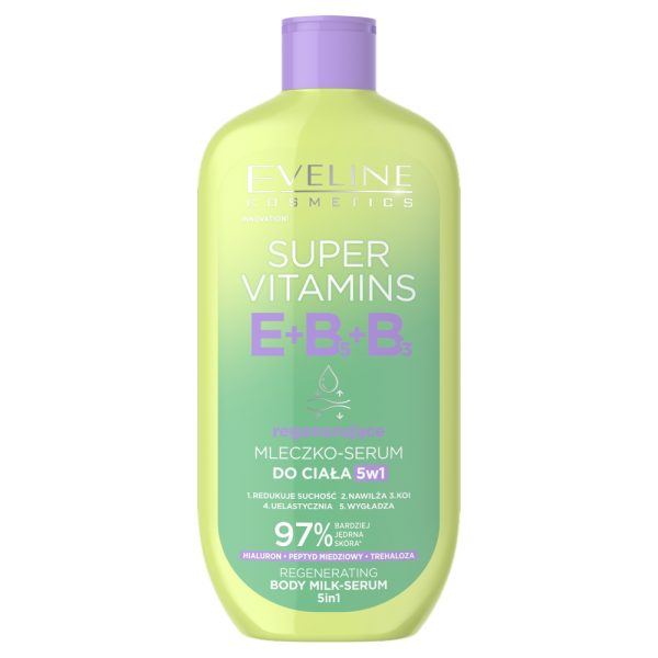 Eveline Cosmetics Super Vitamins regenerujące mleczko–serum do ciała 5w1 350ml