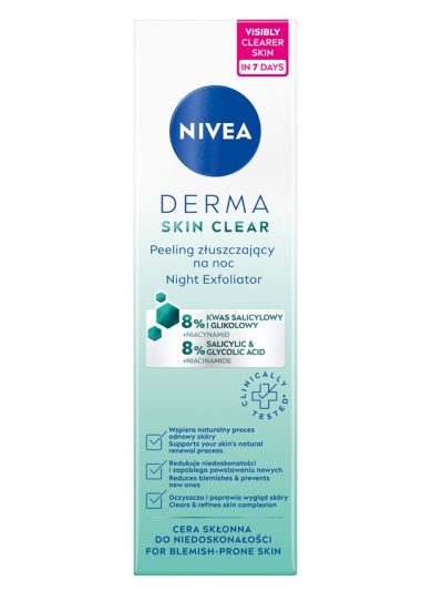 Nivea Derma Skin Clear peeling złuszczający na noc 40ml