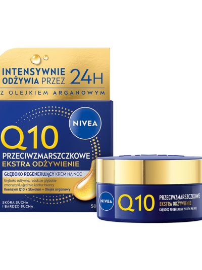 Nivea Q10 Przeciwzmarszczkowe Ekstra Odżywienie głęboko regenerujący krem na noc 50ml