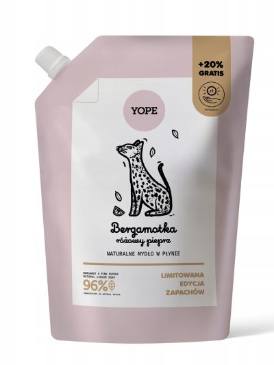 Yope Naturalne mydło w płynie refill Bergamotka & Różowy Pieprz 600ml