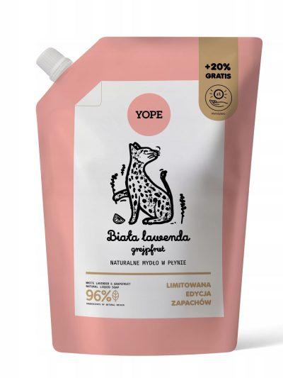 Yope Naturalne mydło w płynie refill Biała Lawenda & Grejpfrut 600ml