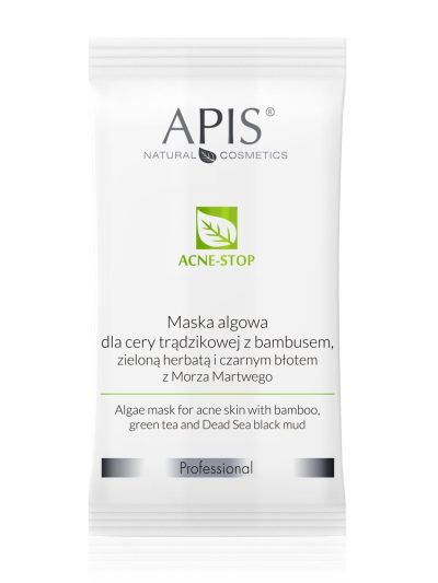 APIS Acne-Stop maska algowa dla cery trądzikowej z bambusem zieloną herbatą i czarnym błotem z Morza Martwego 20g