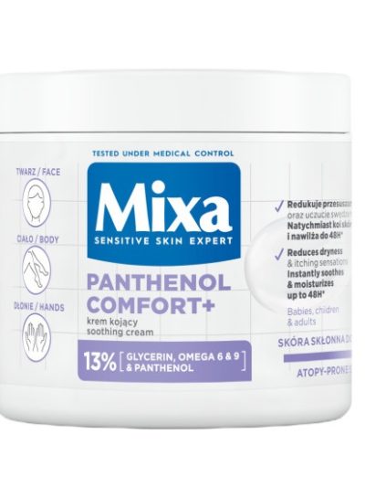 MIXA Panthenol Comfort+ kojący krem ochronny do twarzy dłoni i ciała 400ml
