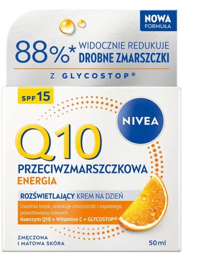 Nivea Q10 Przeciwzmarszczkowa Energia rozświetlający krem na dzień SPF15 50ml