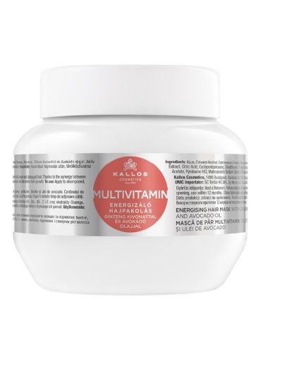 Kallos KJMN Multivitamin Energising Hair Mask energetyzująca maska do włosów z ekstraktem z żeń-szenia i olejem awokado 275ml