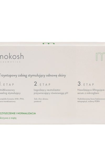 Mokosh Trzyetapowy zabieg stymulujący odnowę skóry Pokrzywa z miętą 3x7ml