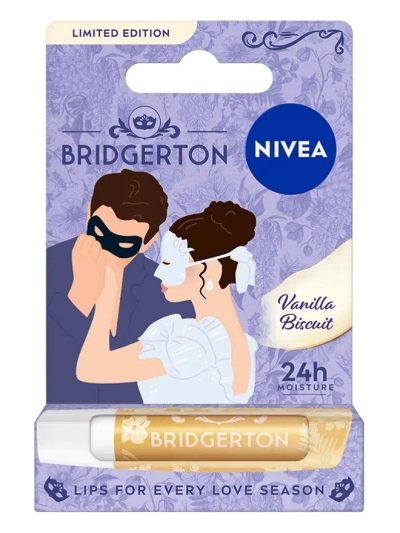 Nivea Bridgerton Edition Sophie&Benedict pielęgnująca pomadka do ust Vanilla Biscuit 4.8g