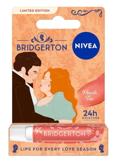 Nivea Bridgerton Edition Penelope&Colin pielęgnująca pomadka do ust Peach Tea 4.8g
