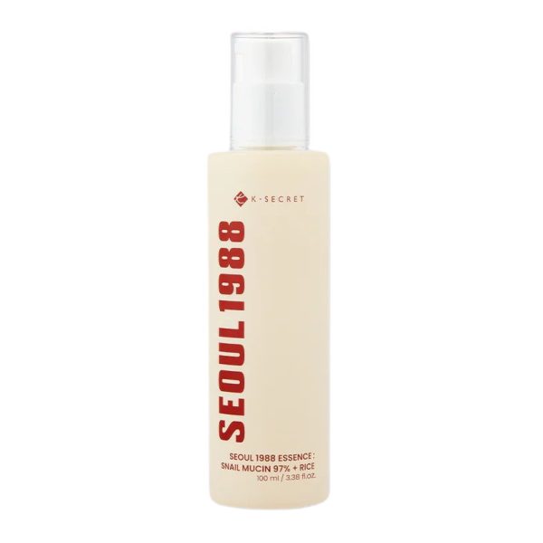K-SECRET Seoul 1988 Essence Snail Mucin 97% + Rice łagodząca esencja do twarzy z filtratem ze śluzu ślimaka i ryżem 100ml