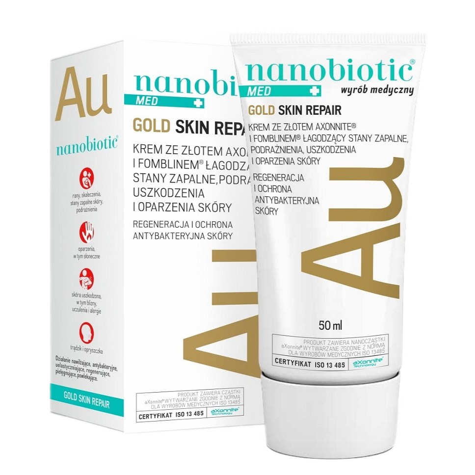 Nanobiotic Nanobiotic Med Gold Skin Repair Creme mit Gold Axonnite 50ml — Inhaltsstoffe i ocena