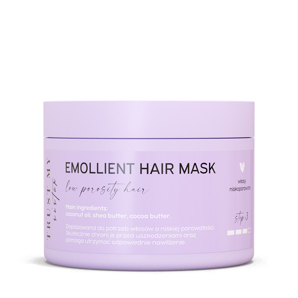 Trust My Sister Trust My Sister Emollient Hair Mask emolientowa maska do włosów niskoporowatych 150g — Składniki i ocena
