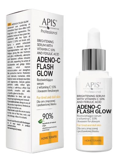 APIS Adeno-C Flash Glow rozświetlające serum do twarzy z witaminą C i kwasem ferulowym 30ml