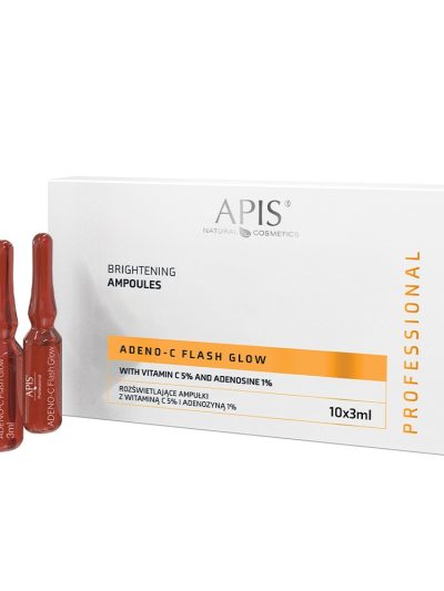 APIS Adeno-C Flash Glow Rozświetlające ampułki do twarzy z witaminą C i adenozyną 10x3ml