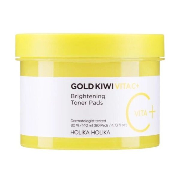 HOLIKA HOLIKA Gold Kiwi Vita C+ Brightening Toner Pads rozjaśniające płatki do twarzy 80szt
