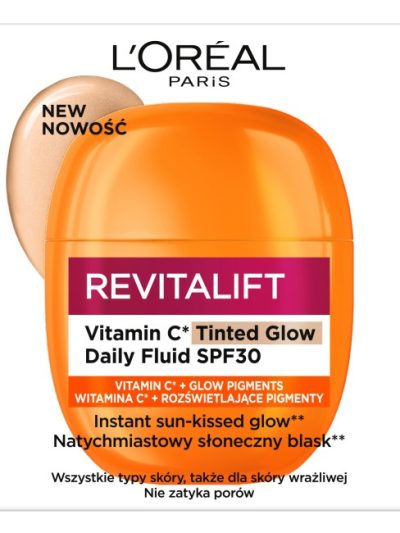 L'Oreal Paris Revitalift Vitamin C Tinted Glow lekki koloryzujący fluid SPF30 40ml