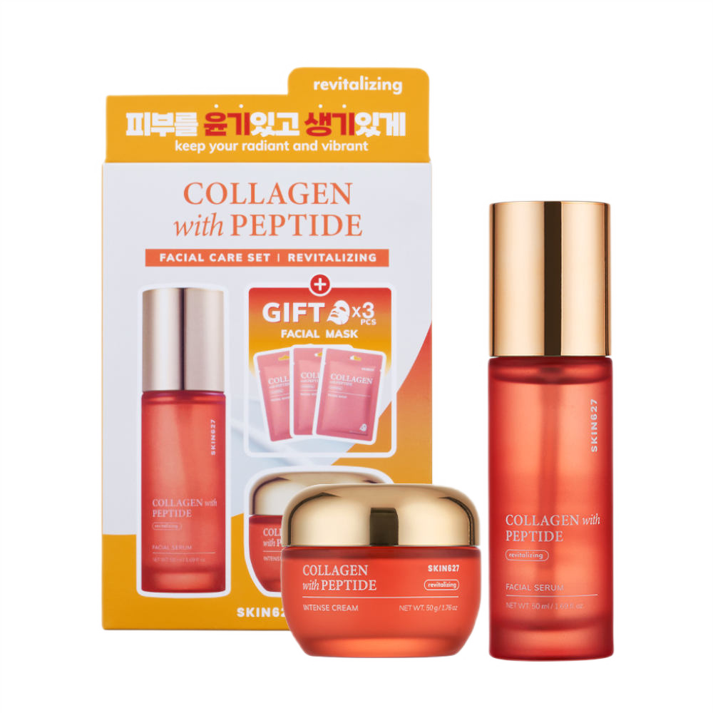 SKIN627 SKIN627 Collagen with Peptide zestaw serum do twarzy 50ml + krem do twarzy 50g + maski w płachcie 3x22ml — Składniki i ocena