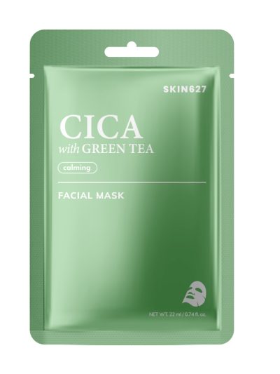 SKIN627 Cica with Green Tea kojąca maska w płachcie 22ml