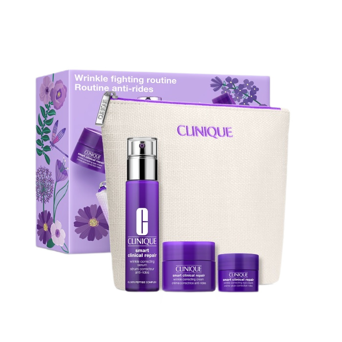 Clinique Clinique Wrinkle Fighting Routine zestaw korygujące serum przeciwzmarszczkowe 30ml + krem korygujący zmarszczki 15ml + krem przeciwzmarszczkowy pod oczy 5ml