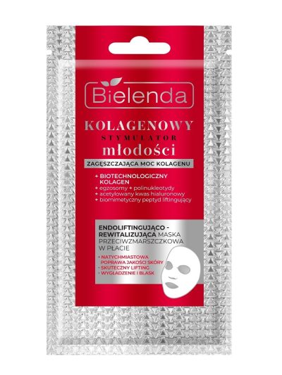 Bielenda Kolagenowy Stymulator Młodości endoliftingująco-rewitalizująca maska przeciwzmarszczkowa w płacie 15ml