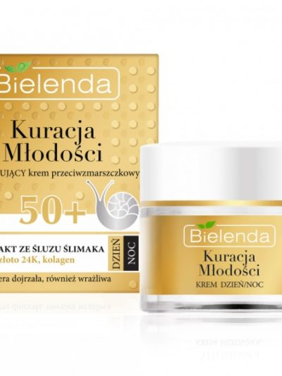 Bielenda Kuracja Młodości liftingujący krem przeciwzmarszczkowy z ekstraktem ze śluzu ślimaka 50+ dzień/noc 50ml