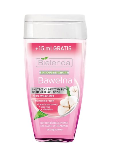 Bielenda Bouquet Nature dwufazowy płyn do demakijażu oczu Bawełna 140ml
