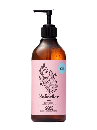 Yope Naturalne mydło w płynie Rabarbar i Róża 500ml
