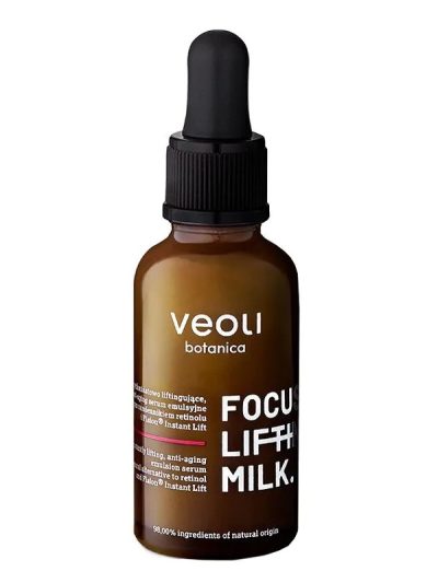 Veoli Botanica Focus Lifting Milk natychmiastowo liftingujące anti-aging serum emulsyjne z roślinnym zamiennikiem retinolu i Fision® Instant Lift 30ml