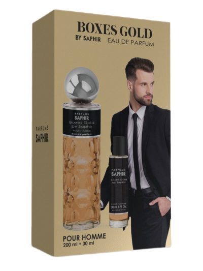 Saphir Boxes Gold Pour Homme zestaw woda perfumowana spray 200ml + woda perfumowana spray 30ml
