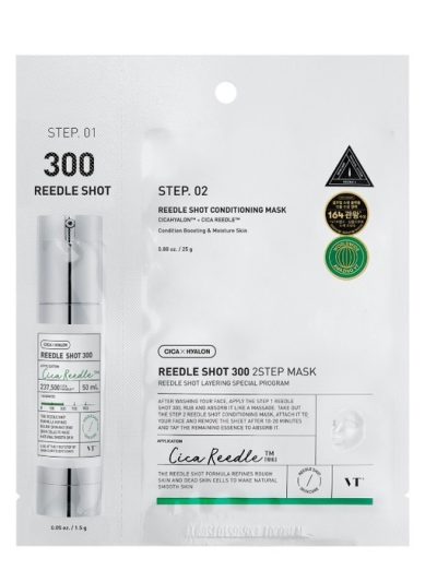 VT Cosmetics Reedle Shot 300 2Step Mask dwuetapowy zabieg z technologią mikroigieł 26.5g