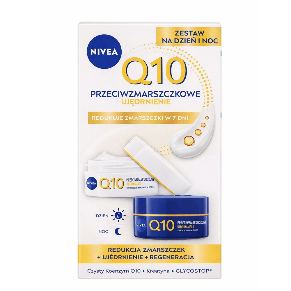 Nivea Nivea Q10 Przeciwzmarszczkowe ujędrnienie zestaw krem na dzień i na noc 2x50ml — Składniki i ocena