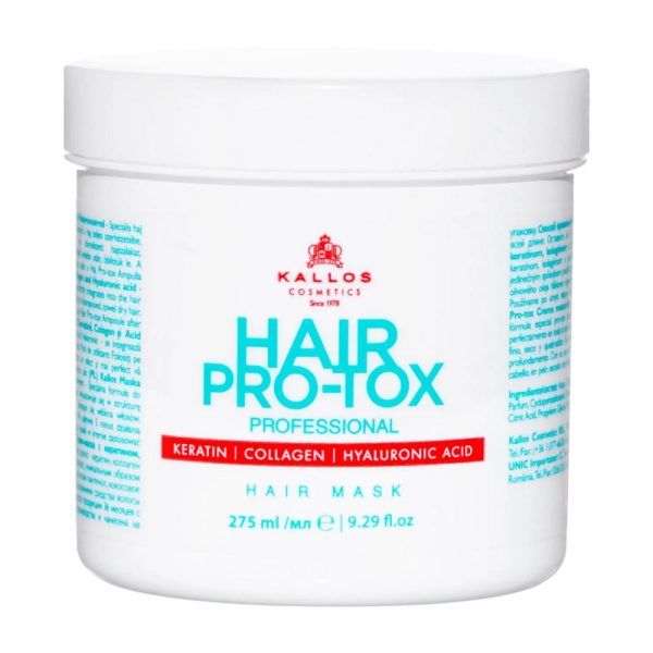 Kallos Hair Pro-Tox Hair Mask maska do włosów z keratyną kolagenem i kwasem hialuronowym 275ml