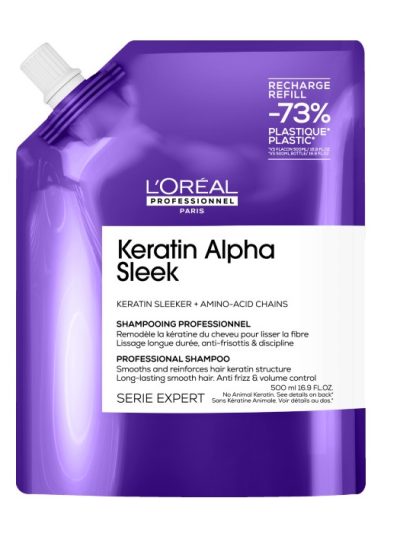 L'Oreal Professionnel Serie Expert Keratin Alpha Sleek szampon wygładzający refill 500ml