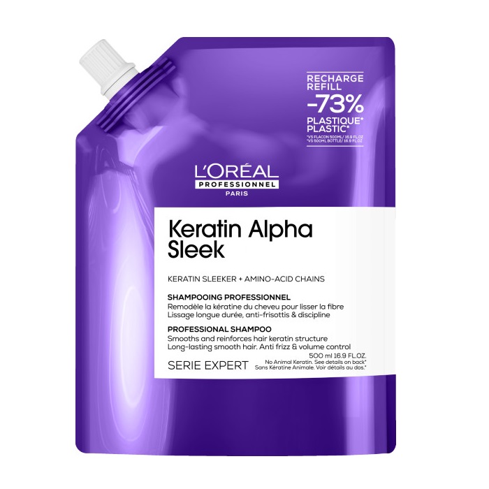 L'Oreal Professionnel L'Oreal Professionnel Serie Expert Keratin Alpha Sleek Shampoo glättend refill 500ml — Inhaltsstoffe und Bewertung