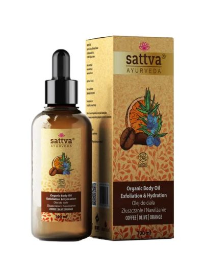 Sattva Organic Body Oil organiczny olejek do masażu ciała Kawa i Pomarańcza 100ml