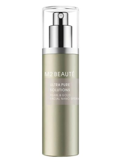 M2 BEAUTE Pearl & Gold Facial Nano Spray rozświetlające serum do twarzy w sprayu 75ml