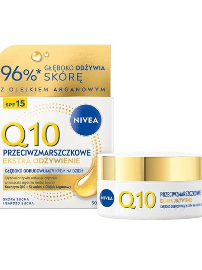 Nivea Q10 Przeciwzmarszczkowe Ekstra Odżywienie krem na dzień SPF15 50ml