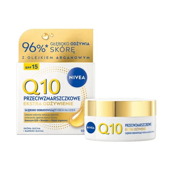 Nivea Q10 Przeciwzmarszczkowe Ekstra Odżywienie krem na dzień SPF15 50ml