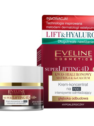 Eveline Cosmetics Super Lifting 4D intensywnie odmładzający krem-koncentrat na noc 60+ 50ml