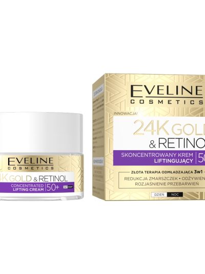 Eveline Cosmetics 24K Gold&Retinol skoncentrowany krem liftingujący 50+ 50ml
