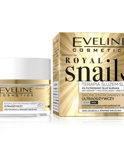 Eveline Cosmetics Royal Snail 80+ skoncentrowany krem ultraodżywczy na dzień i na noc 50ml