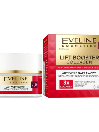 Eveline Cosmetics Lift Booster Collagen aktywnie naprawczy krem-wypełniacz zmarszczek 70+ 50ml