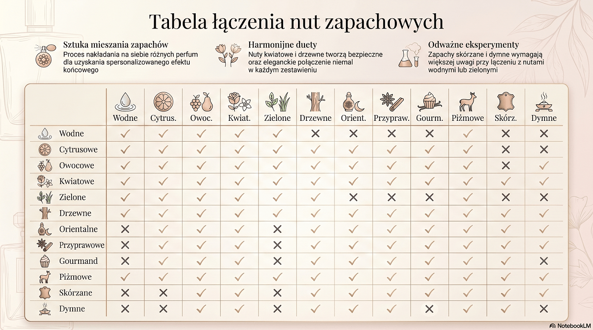 Tabela łączenia nut zapachowych