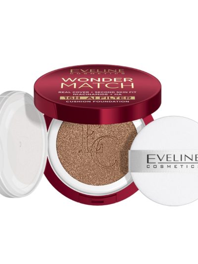 Eveline Cosmetics Wonder Match kryjący podkład cushion z niacynamidem i kwasem hialuronowym 04W Beige 15g